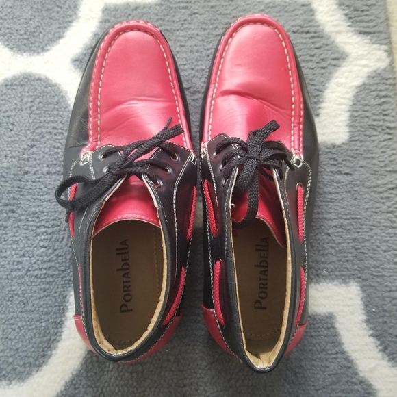Portabella red and black mens lace up shoe sz 10 - Picture 3 of 6